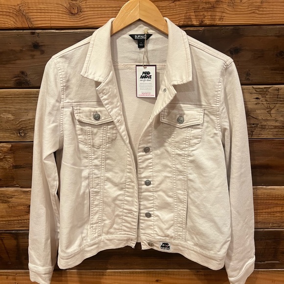 San Francisco 49ers One-of-a-Kind Buffalo MadAndie Custom Denim Jean Jacket - M - Picture 2 of 5